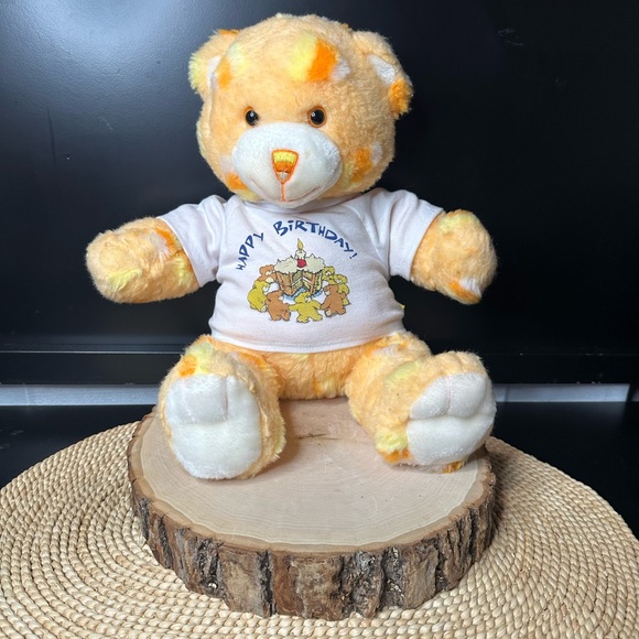 Build a Bear Candy Corn - Happy Birthday Shirt Plush Teddy Bear 2005 AS IS - Picture 1 of 9